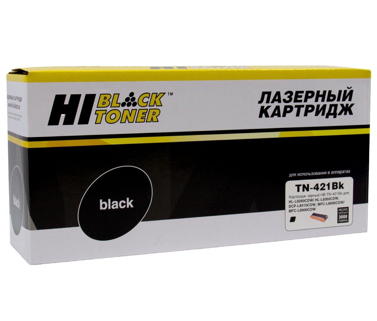 Тонер-картридж Hi-Black (HB-TN-421BK) для Brother HL-L8260/8360/MFC L8690/8900/DCP L8410, Bk, 3K