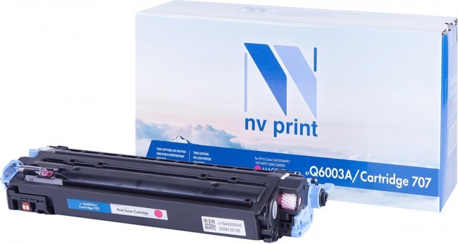 Картридж NVP совместимый NV-Q6003A/NV-707 Magenta универсальные для HP/Canon Color LaserJet 1600/ 2600n/ 2605/ 2605dn/ 2605dtn/ LBP 5000 i-Sensys Laser Shot/ 5103 (2000k) [reman]